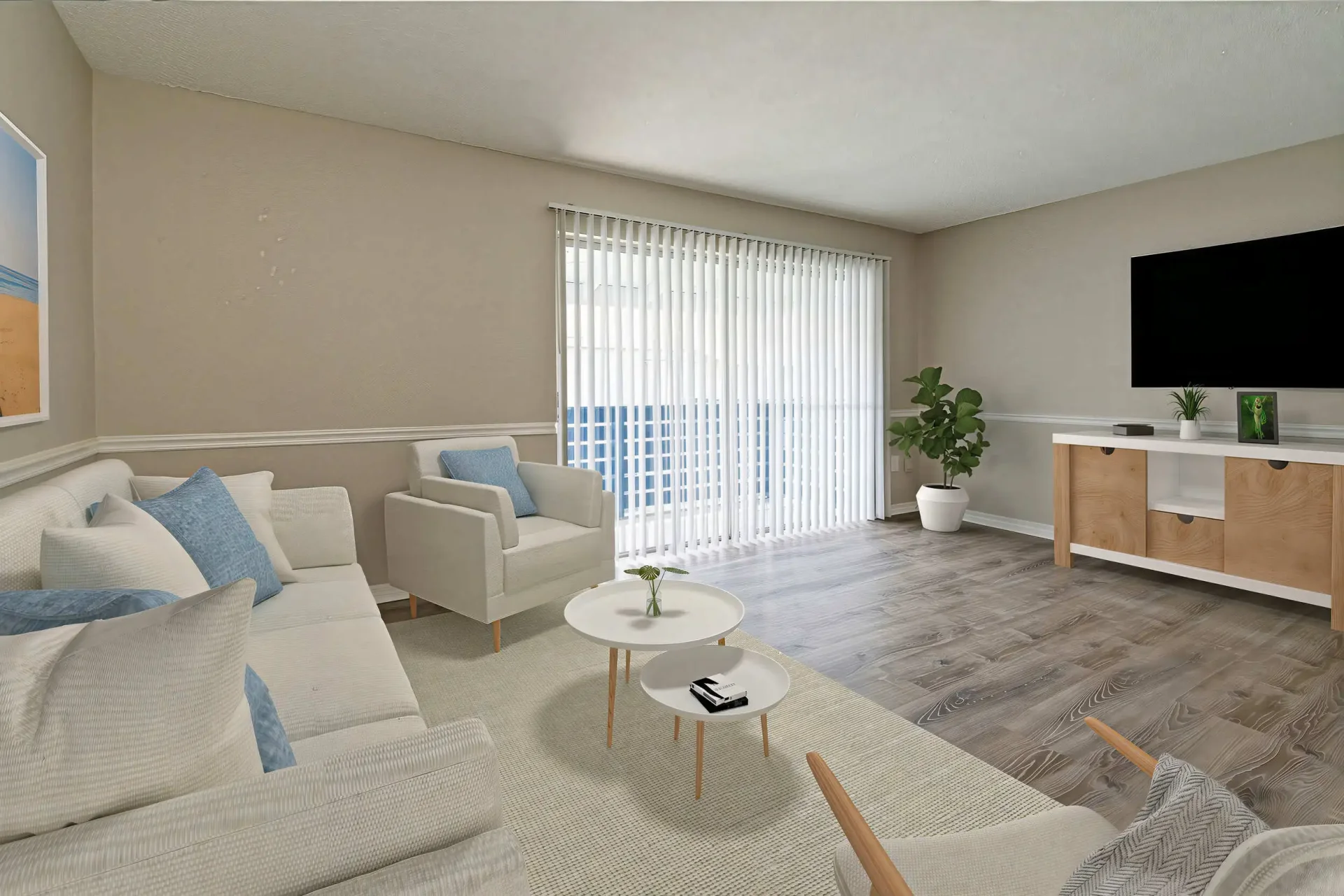 pet-friendly palmview cove apartments in melbourne FL living room